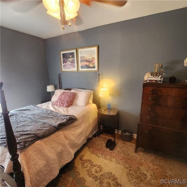 bedroom featuring ceiling fan