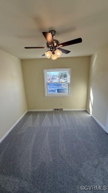 501 Faye St, Richmond, VA 23225 - unfurnished room featuring carpet floors, visible vents, baseboards, and ceiling fan