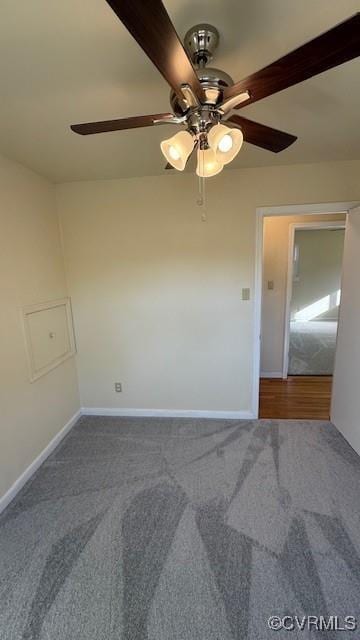 501 Faye St, Richmond, VA 23225 - spare room with baseboards, a ceiling fan, and carpet flooring