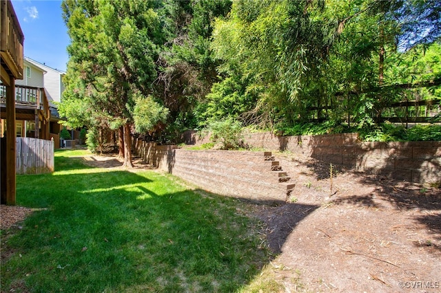 view of yard with fence