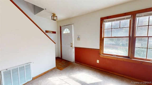 4506 Hickory Fork Rd, Gloucester Point, VA 23061 - entryway with visible vents, baseboards, and carpet floors
