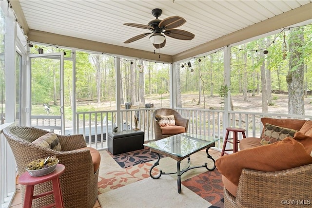 13032 Beech Creek Ln, Ashland, VA 23005 - sunroom with ceiling fan