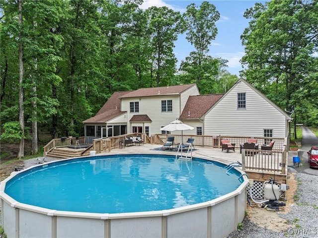 13032 Beech Creek Ln, Ashland, VA 23005 - view of swimming pool with a wooden deck