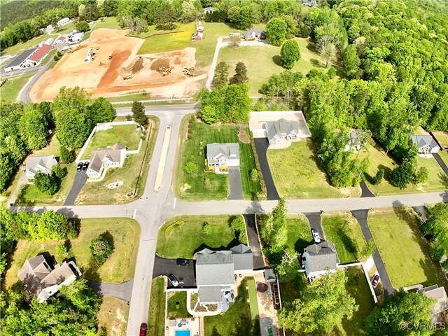 aerial view with a residential view