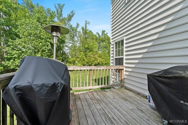deck featuring grilling area