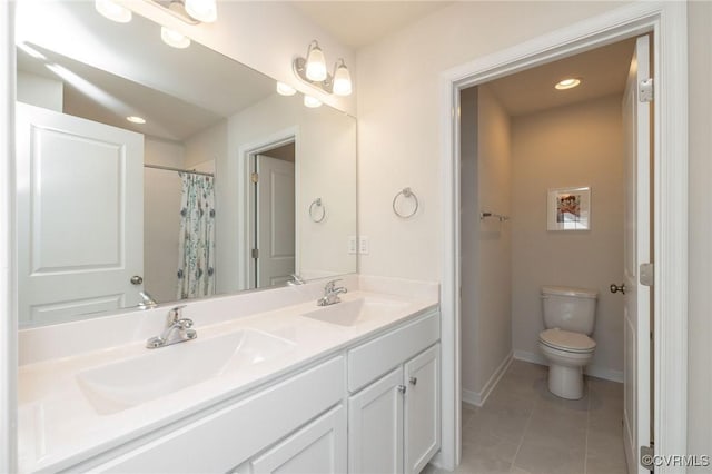 11513 Dunmore Mill Ter Unit 3-4, Chester, VA 23831 - full bathroom with tile patterned flooring, a sink, double vanity, and toilet