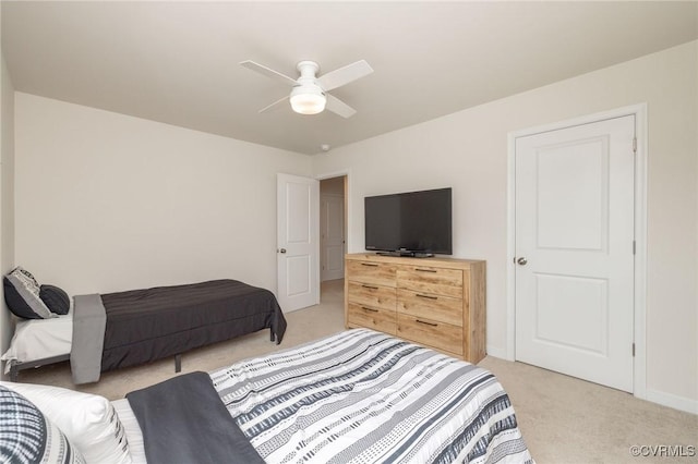 11513 Dunmore Mill Ter Unit 3-4, Chester, VA 23831 - bedroom featuring a ceiling fan, baseboards, and light colored carpet