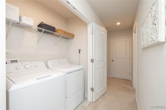 11513 Dunmore Mill Ter Unit 3-4, Chester, VA 23831 - washroom featuring washer and dryer, laundry area, light colored carpet, recessed lighting, and baseboards