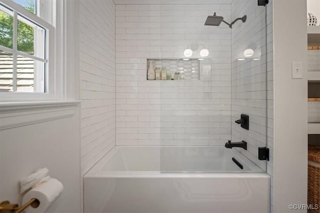 full bath featuring bathing tub / shower combination