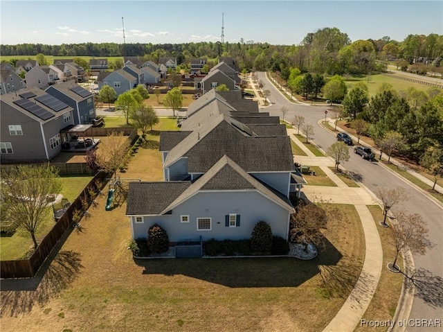 drone / aerial view with a residential view