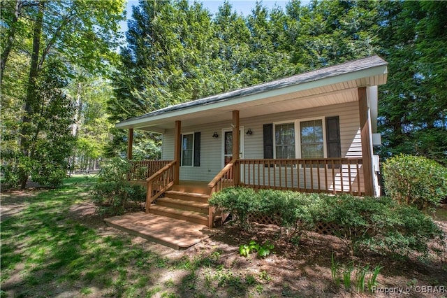 view of front of home with a porch