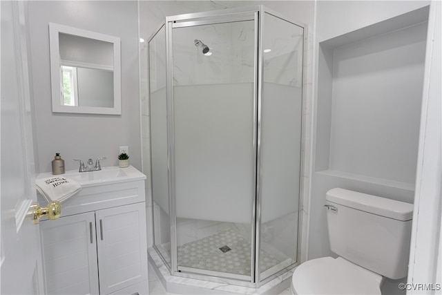 17072 Gun Barrel Rd, Montpelier, VA 23192 - full bathroom featuring toilet, a stall shower, and vanity