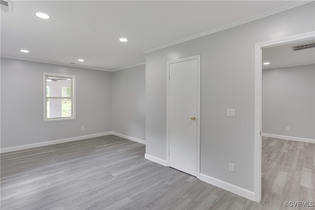 17072 Gun Barrel Rd, Montpelier, VA 23192 - spare room featuring crown molding, light wood-type flooring, recessed lighting, and baseboards