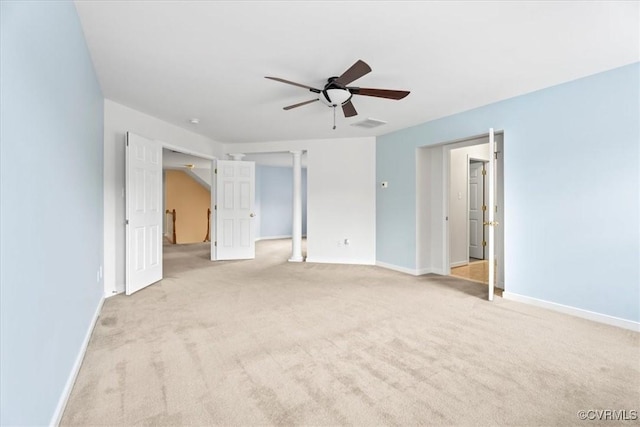 156 Hawk Nest Ct, Richmond, VA 23227 - spare room featuring ceiling fan and light carpet