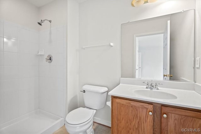 156 Hawk Nest Ct, Richmond, VA 23227 - bathroom with vanity, tiled shower, and tile patterned floors