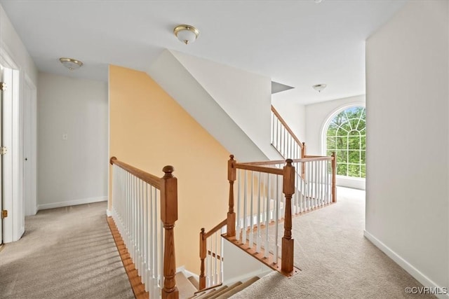 156 Hawk Nest Ct, Richmond, VA 23227 - hallway with an upstairs landing and carpet floors