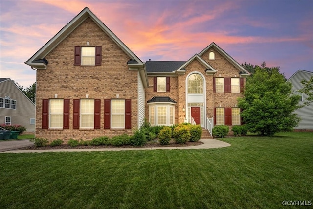 156 Hawk Nest Ct, Richmond, VA 23227 - view of front facade featuring brick siding and a front yard