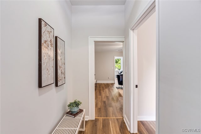 21300 W St, South Chesterfield, VA 23803 - hall with baseboards and wood finished floors
