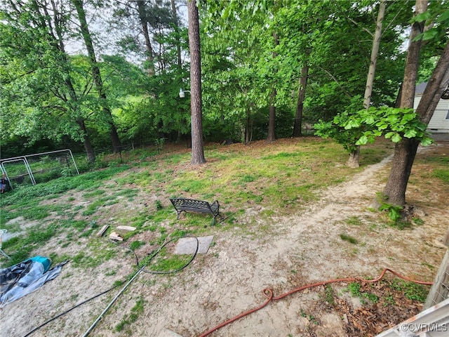 view of yard with fence