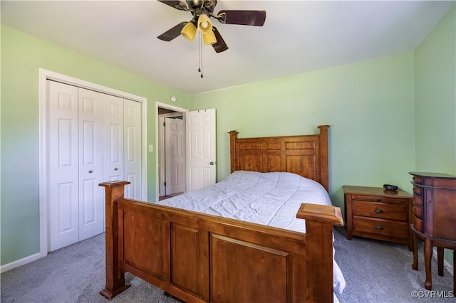 204 Pine St, Jarratt, VA 23867 - carpeted bedroom with a ceiling fan, baseboards, and a closet