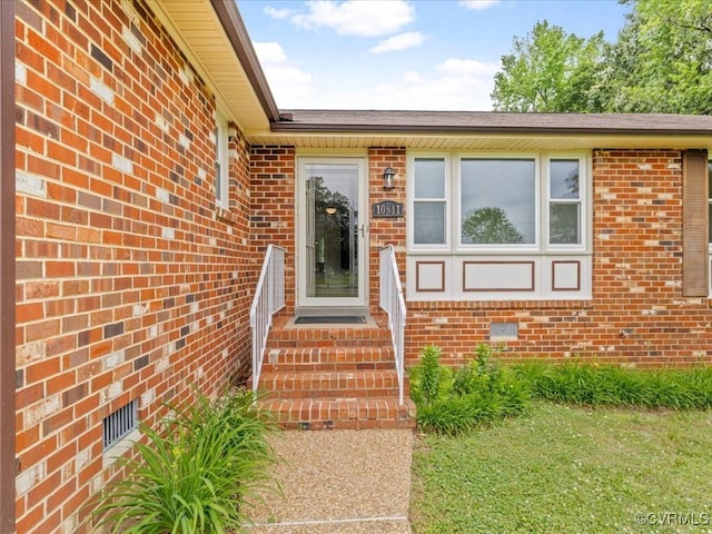 10811 Shady Ln, Charles City, VA 23030 - property entrance with brick siding and crawl space