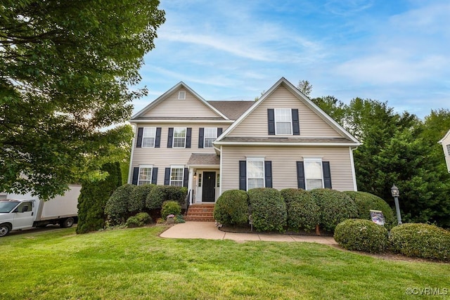 traditional-style home with a front yard