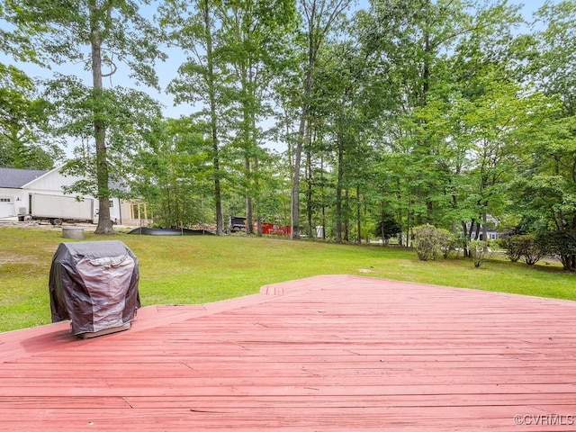 1735 Old Powhatan Ests, Powhatan, VA 23139 - wooden deck featuring area for grilling and a lawn