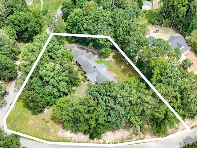 1735 Old Powhatan Ests, Powhatan, VA 23139 - aerial view of property and surrounding area featuring property boundaries highlighted