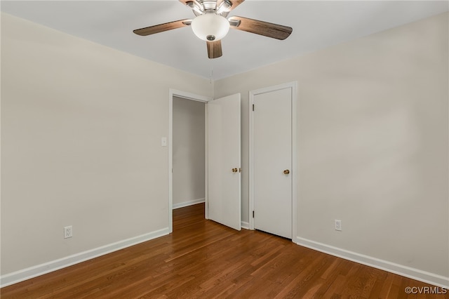 13101 Harrowgate Rd, Chester, VA 23831 - spare room with baseboards, a ceiling fan, and wood finished floors