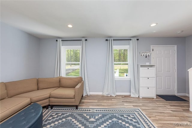 15131 Burruss Ln, Ruther Glen, VA 22546 - living area with plenty of natural light, wood finished floors, baseboards, and recessed lighting