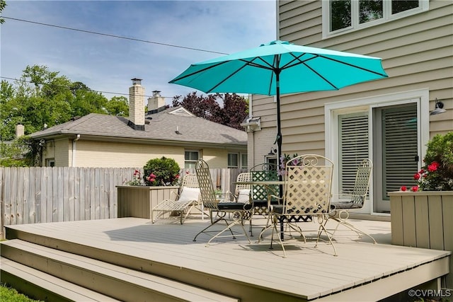 wooden deck with fence