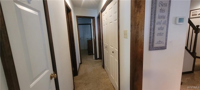 hall with carpet floors