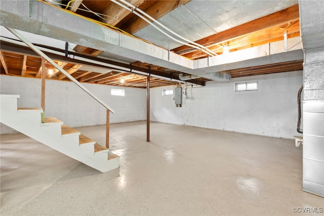 149 Courthouse Ln, Bowling Green, VA 22427 - basement with stairway and electric panel