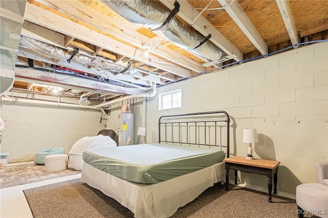 bedroom with water heater