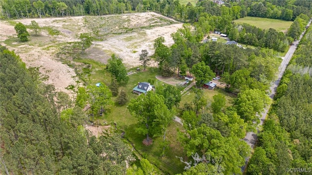 aerial view with a rural view