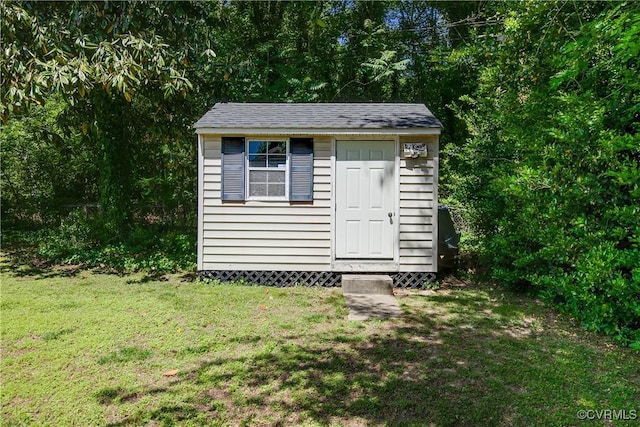view of shed