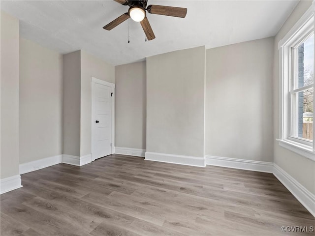 3105 2nd Ave, Richmond, VA 23222 - spare room featuring baseboards, ceiling fan, and wood finished floors