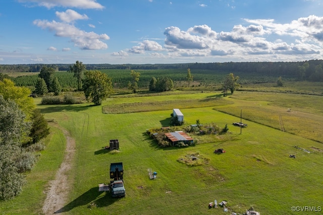 aerial view with a rural view