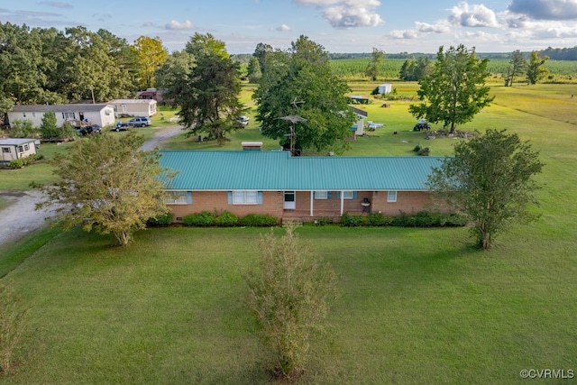 aerial view featuring a rural view