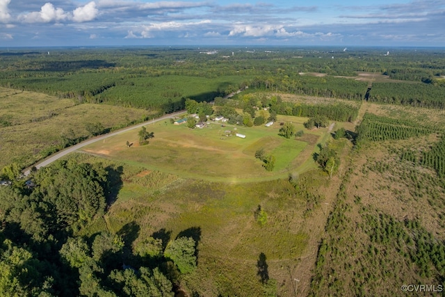 drone / aerial view with a rural view
