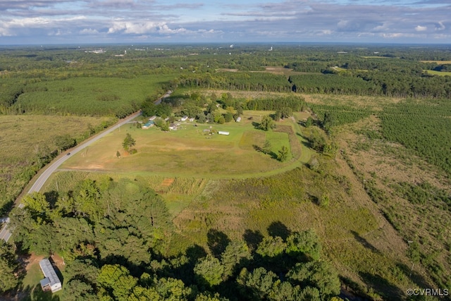 drone / aerial view with a rural view