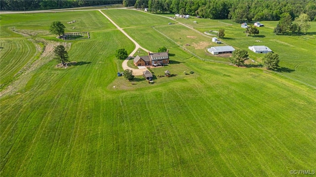 aerial view featuring a rural view