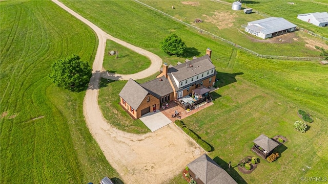 drone / aerial view featuring a rural view