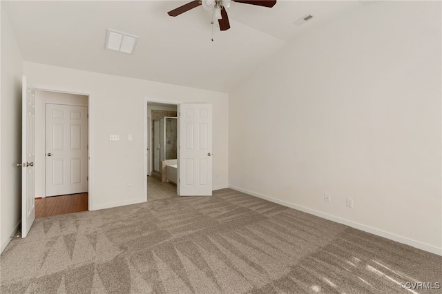 9533 Ashleyville Turn, Midlothian, VA 23112 - unfurnished bedroom featuring carpet floors, lofted ceiling, baseboards, and a ceiling fan