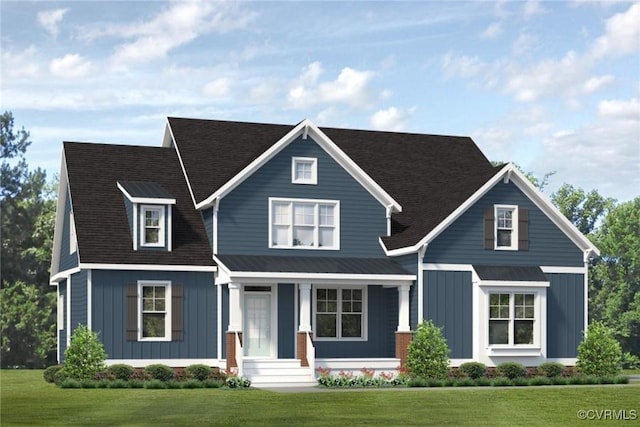 1404 Mill Quarter Rd, Powhatan, VA 23139 - view of front of home with board and batten siding and a front yard