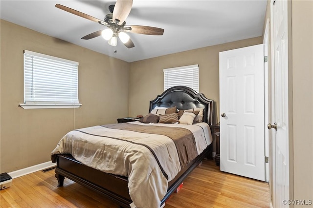 31 Warren Dr, Newport News, VA 23608 - bedroom with light wood finished floors, baseboards, and ceiling fan