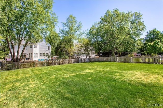 view of yard featuring fence