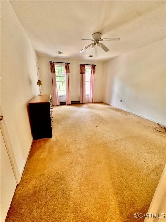4805 Candlelight, Henrico, VA 23060 - unfurnished room with ceiling fan, light carpet, and baseboards