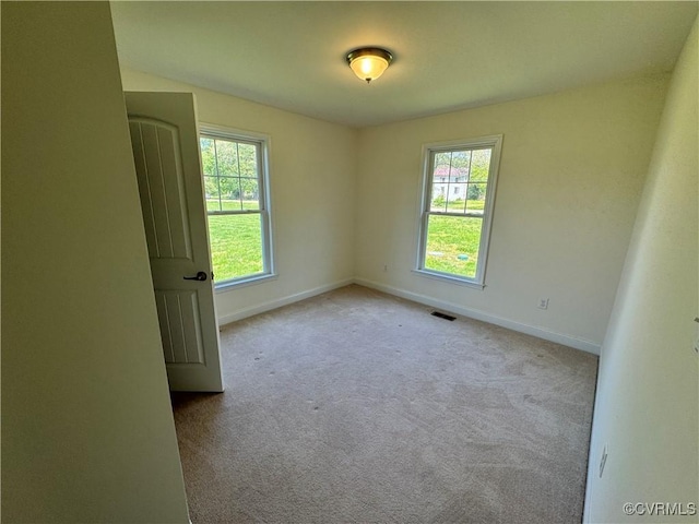 empty room with baseboards, carpet floors, and a wealth of natural light