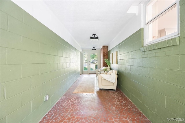 hallway featuring french doors